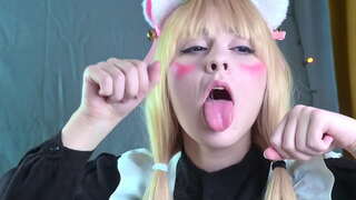 Vanilla Nekopara umesimama jogoo kubwa na squirts Vanilla Nekopara umesimama jogoo kubwa na squirts